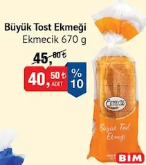 EKMECİK BÜYÜK TOST EKMEĞİ 670 G